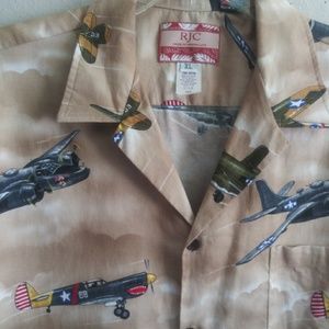 Airplane pattern RJC Made in Hawaii Mens Shirt